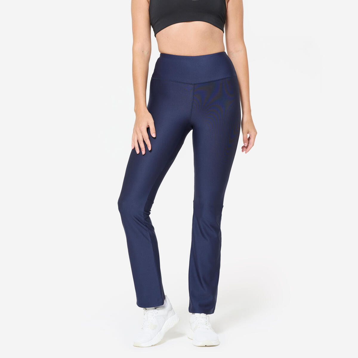 Legging de fitness bas droit femme, bleu marine