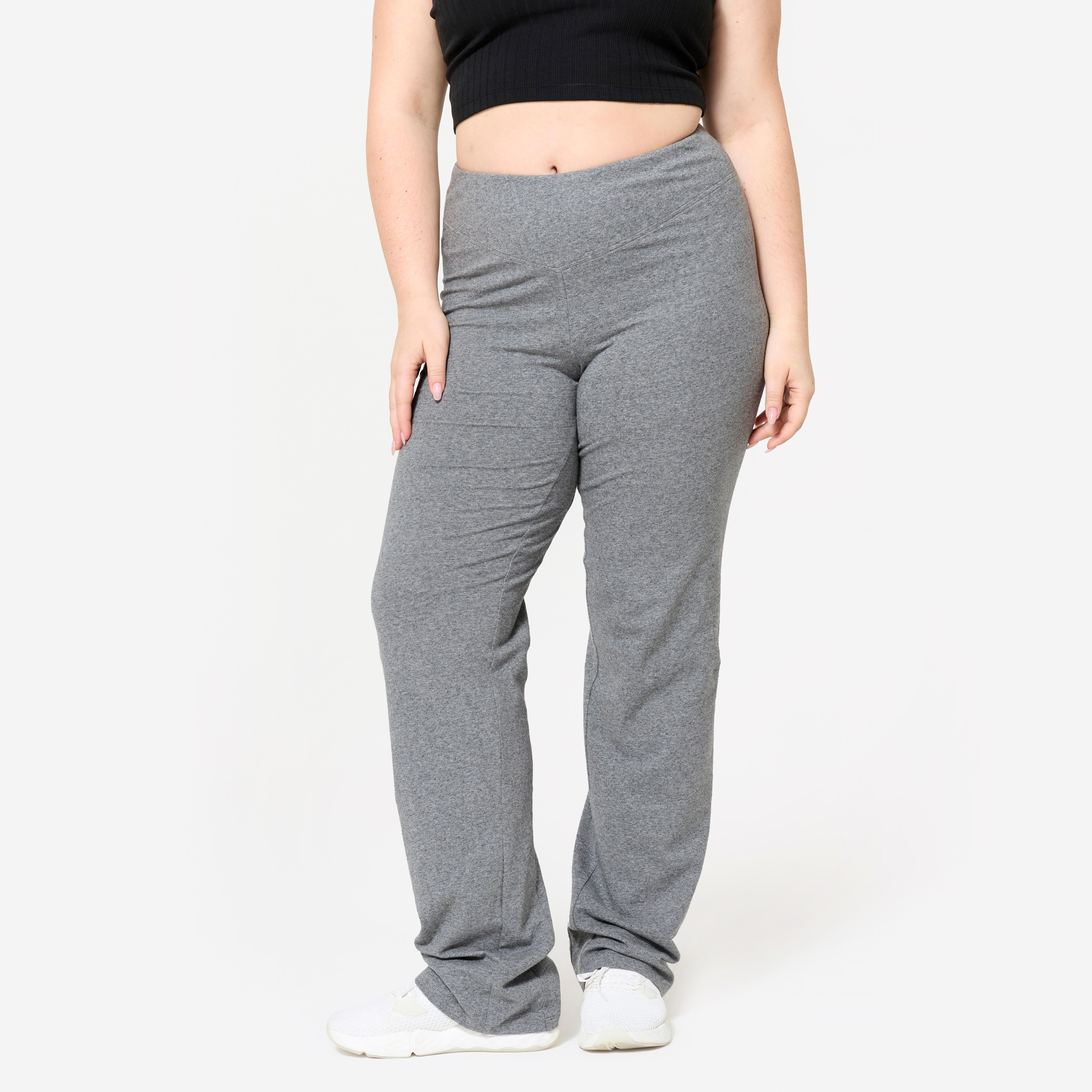 Legging de sport évasé femme – regular gris - DOMYOS
