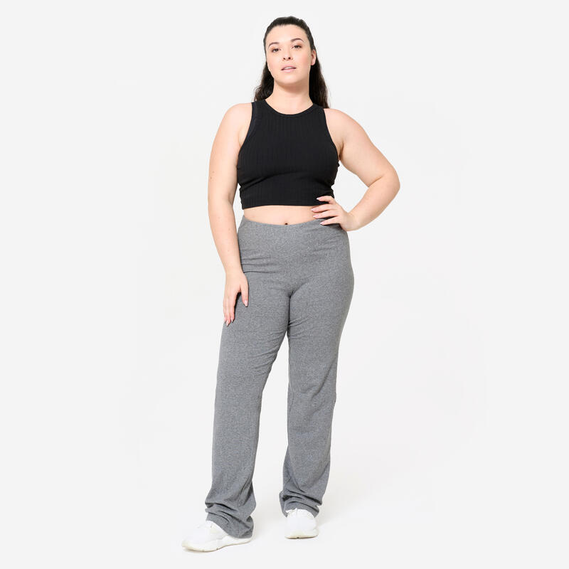 Colanți evazați pentru fitness din bumbac Gri Damă
