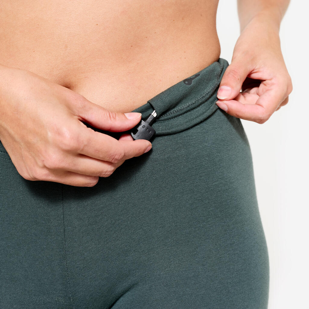 Kaki zelene ženske helanke za fitnes