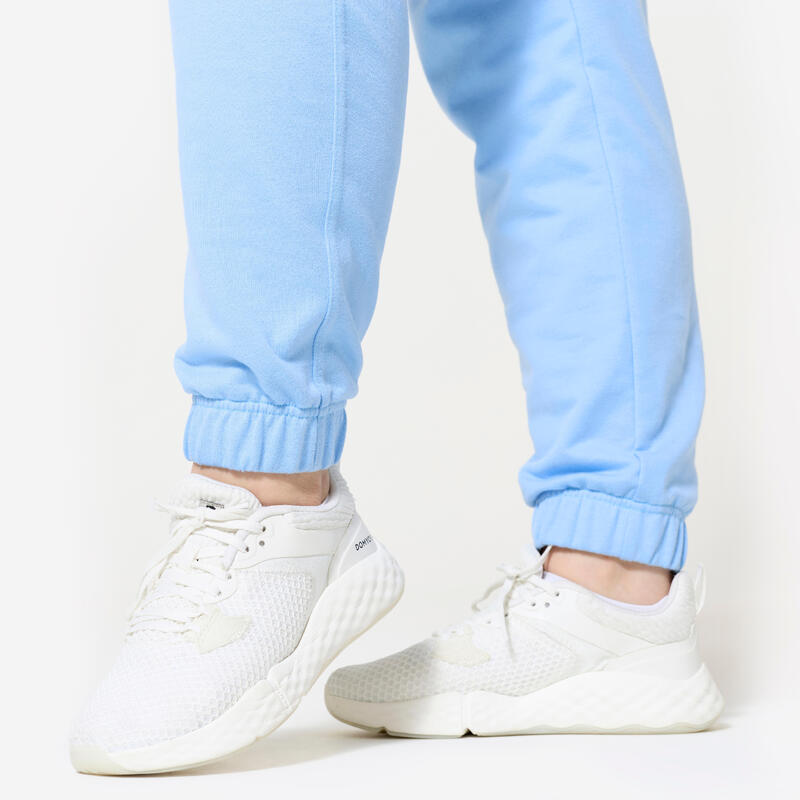 Pantalon de trening din bumbac Regular 500 Fitness Albastru Damă