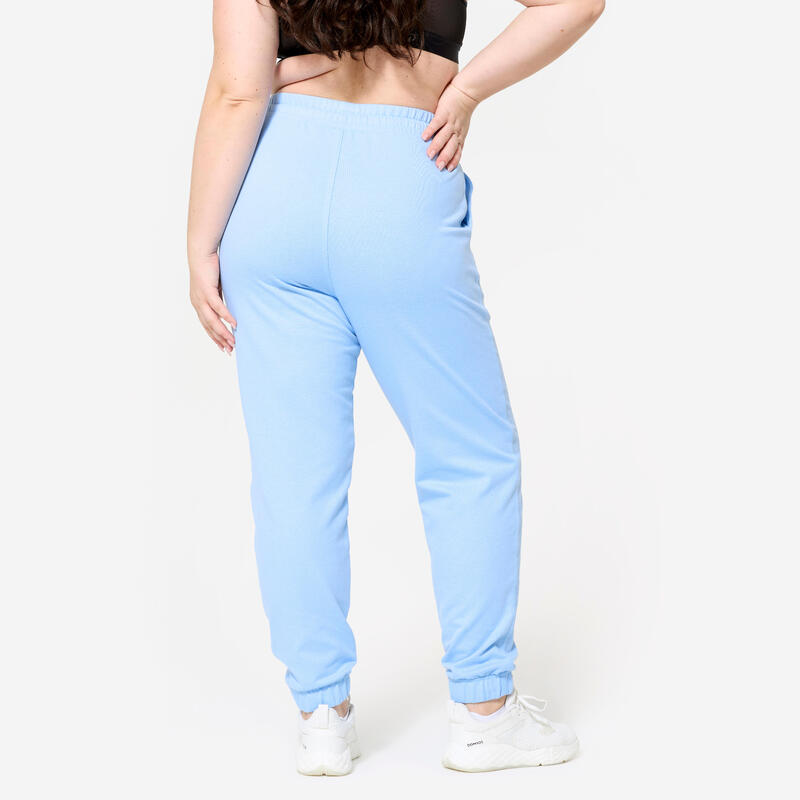Calças de Fitness Corte Direito Mulher Azul