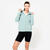 Sweat zippé fitness femme, vert fivré