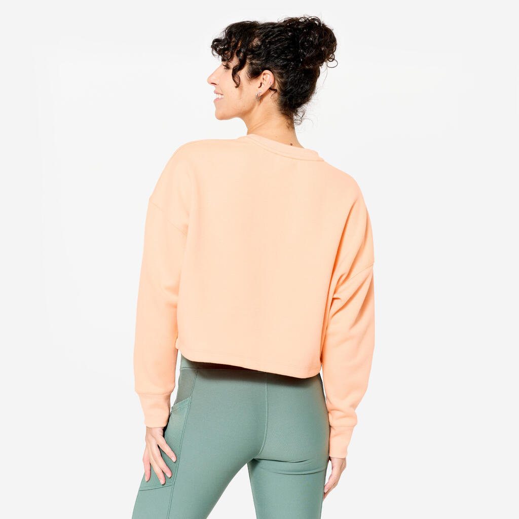 Women's Fitness Cropped Sweatshirt - Peach
