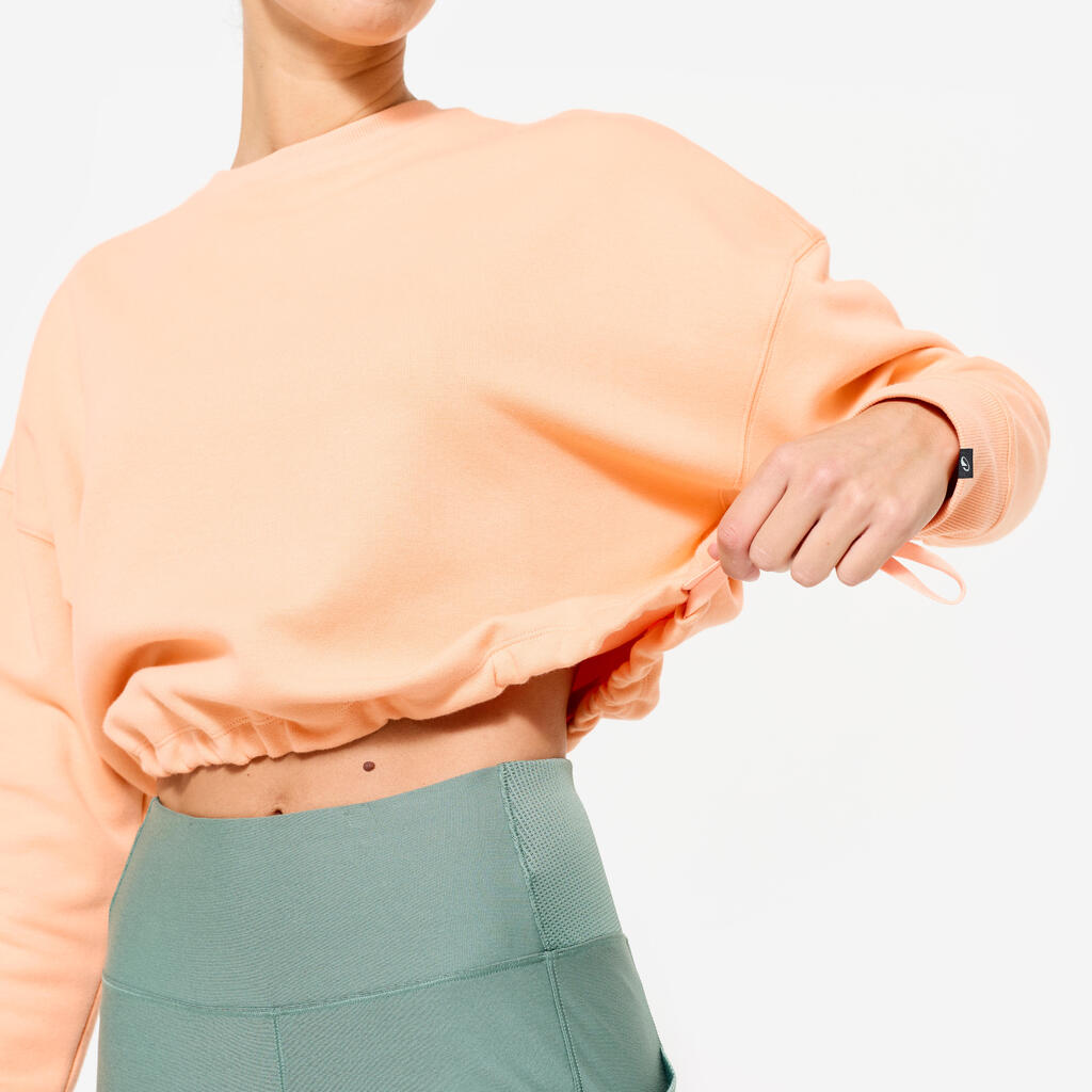 Women's Fitness Cropped Sweatshirt - Peach