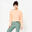 Sweat de fitness crop femme, pêche
