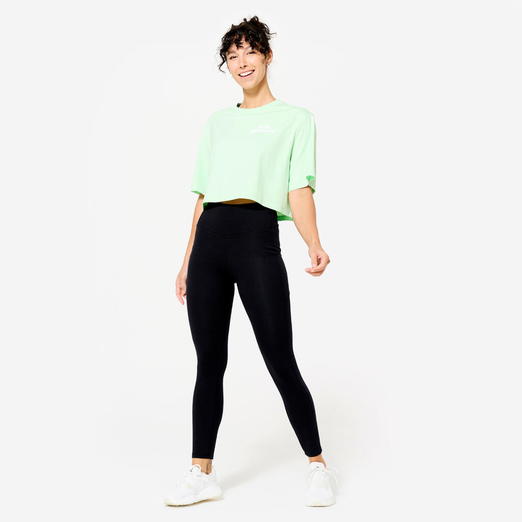 T-shirt crop top femme, vert clair