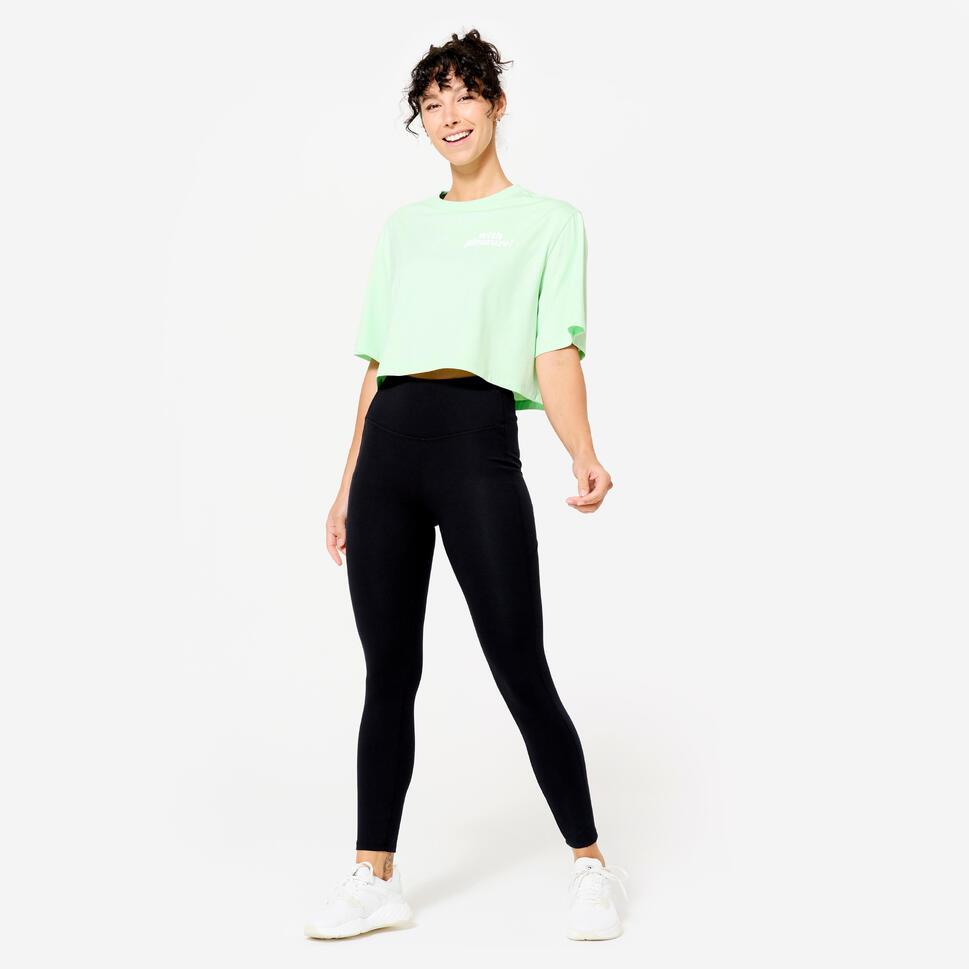 Koszulka z krótkim rękawem damska Domyos Gym & Pilates crop top