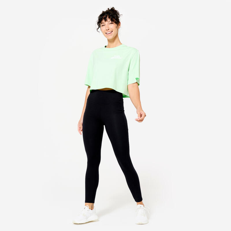 Tricou crop top Verde deschis Damă