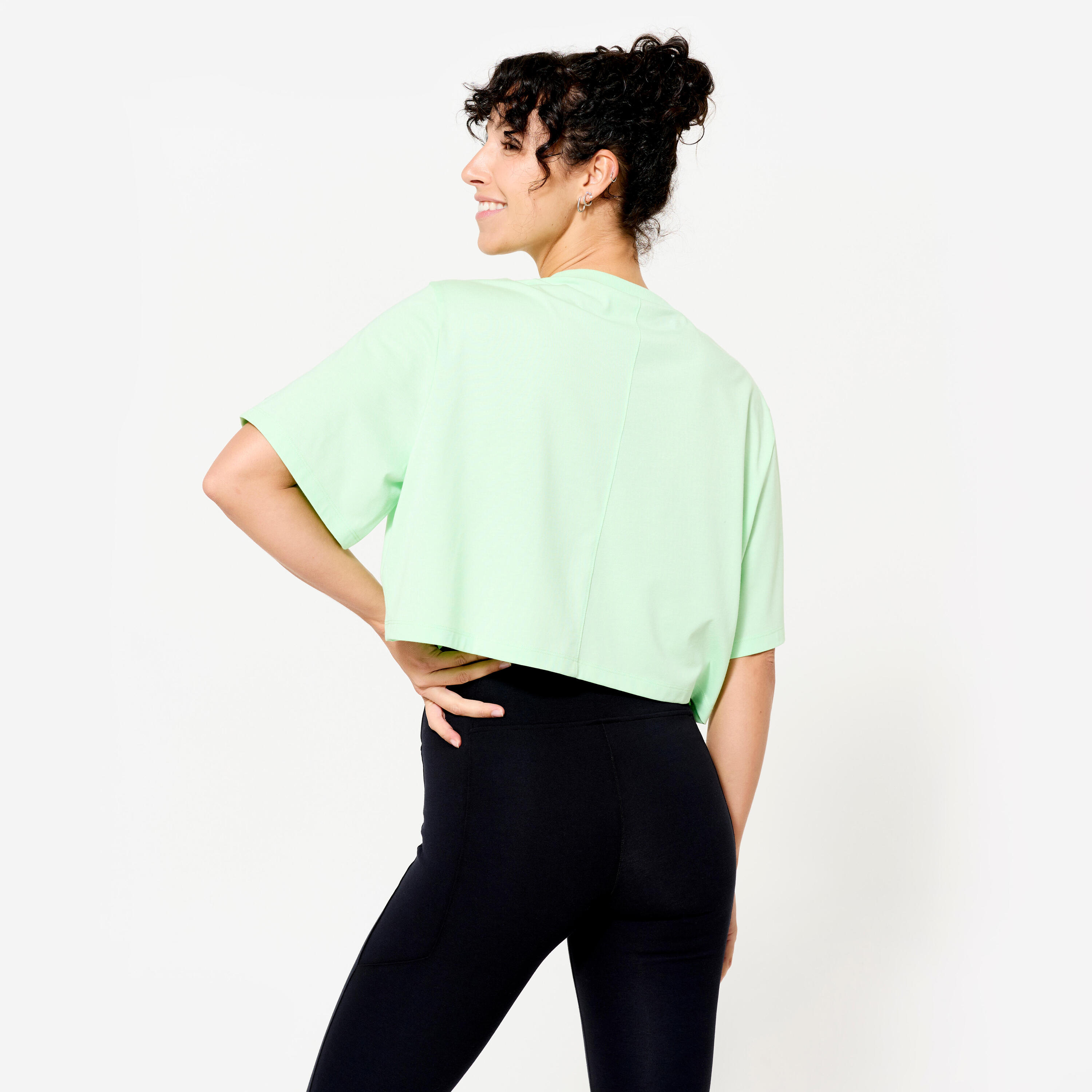 T-shirt court de sport femme - vert clair 4/8