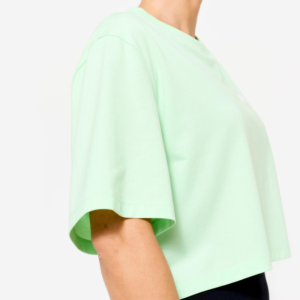 T-shirt crop top femme, vert clair