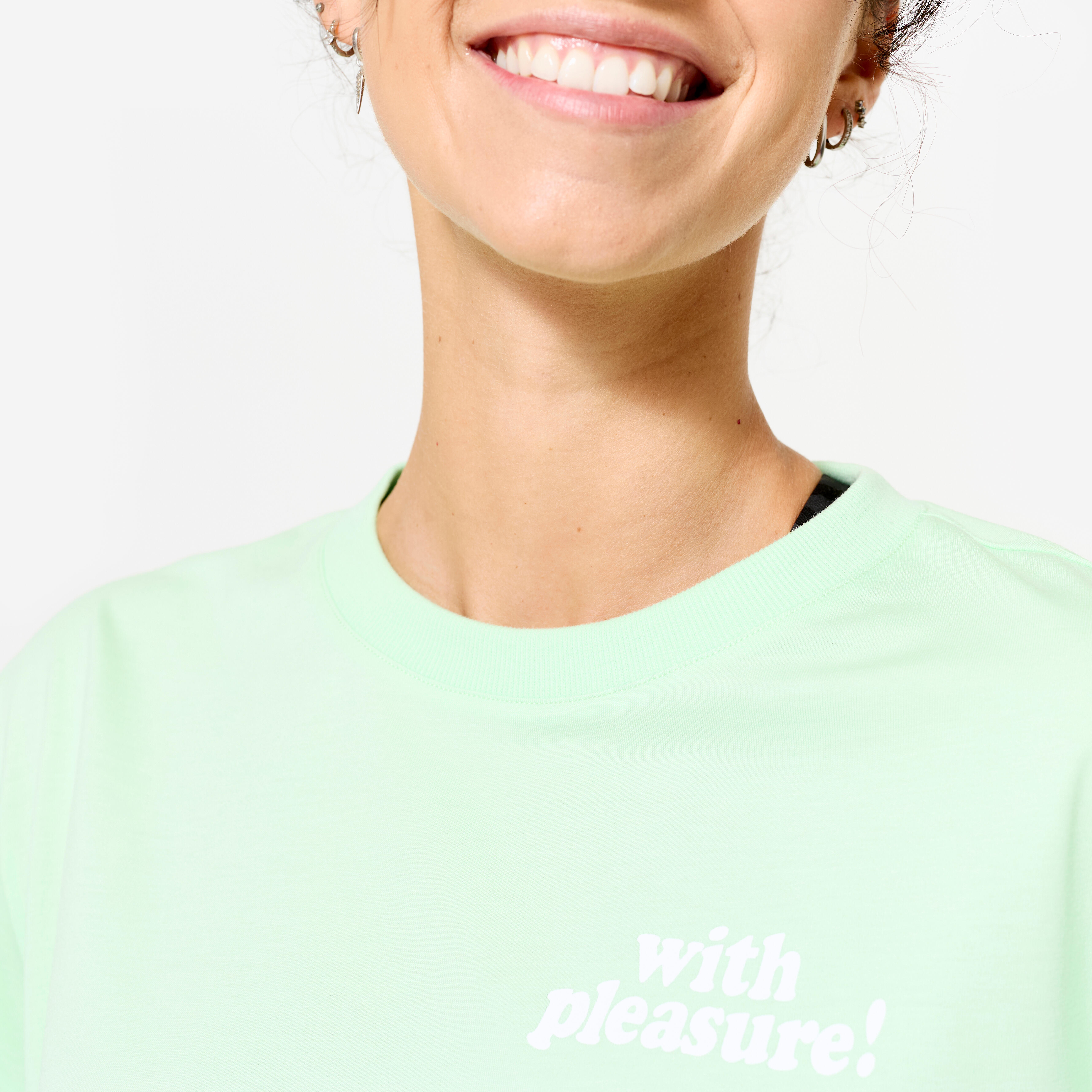 T-shirt court de sport femme - vert clair - DOMYOS