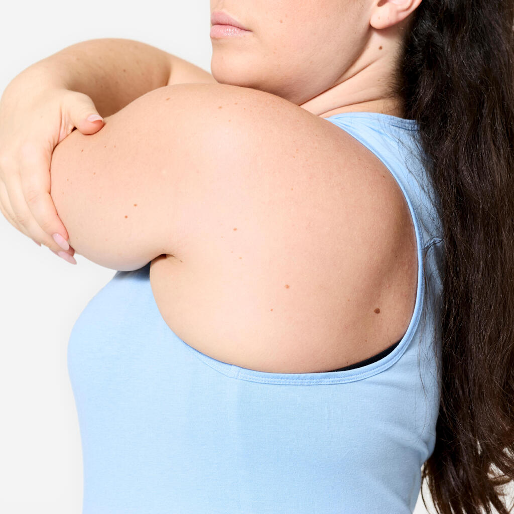 Women's Slim Crew Neck Fitness Tank Top - Flake Blue