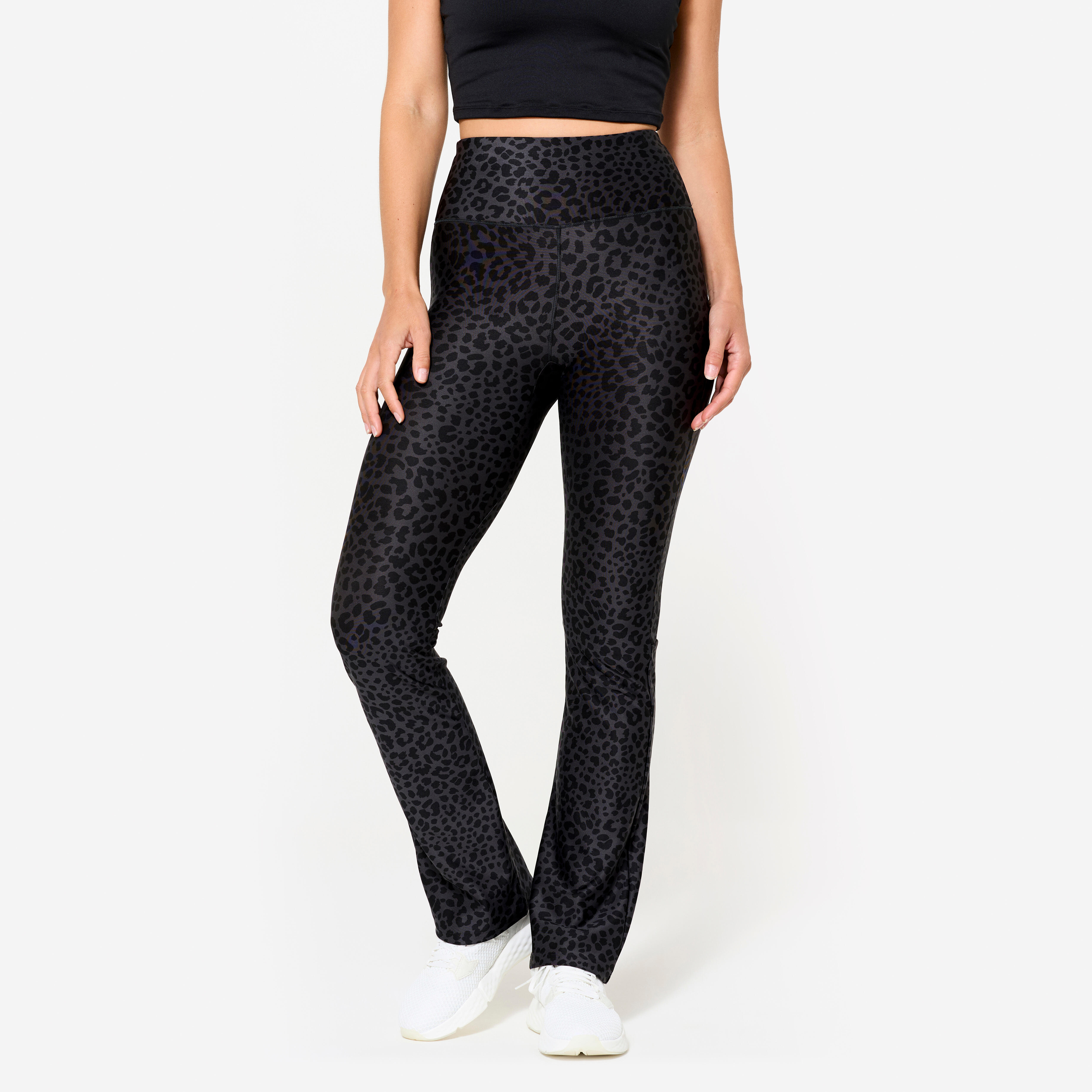Domyos Leggings Damen gerader Beinabschluss – Leoparden-Print dunkelgrau | 03608393022158 Domyos Leggings Damen gerader Beinabschluss – Leoparden-Print dunkelgrau | 03608393022158