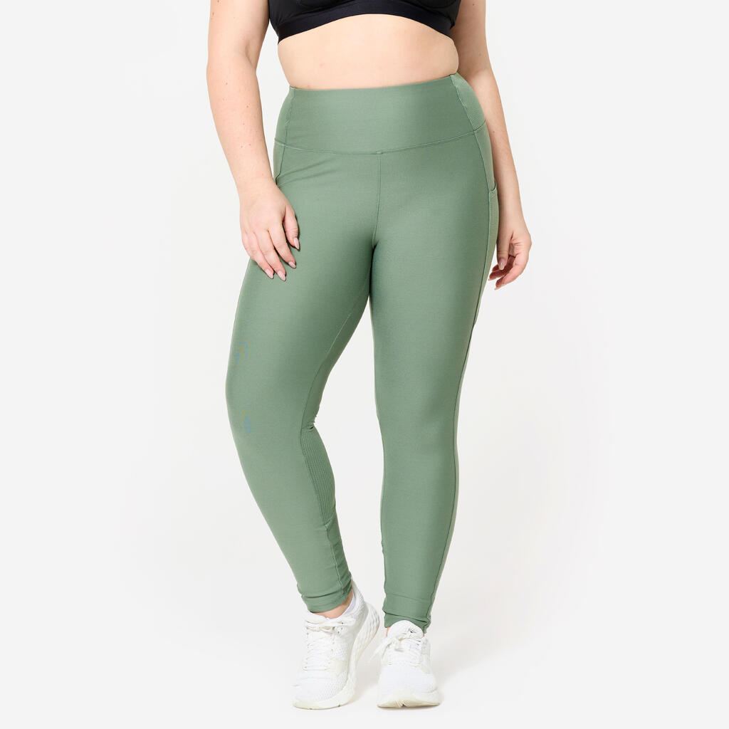 Legging fitness avec poche téléphone femme, vert foncé
