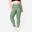 Fitness legging met smartphonezak dames donkergroen