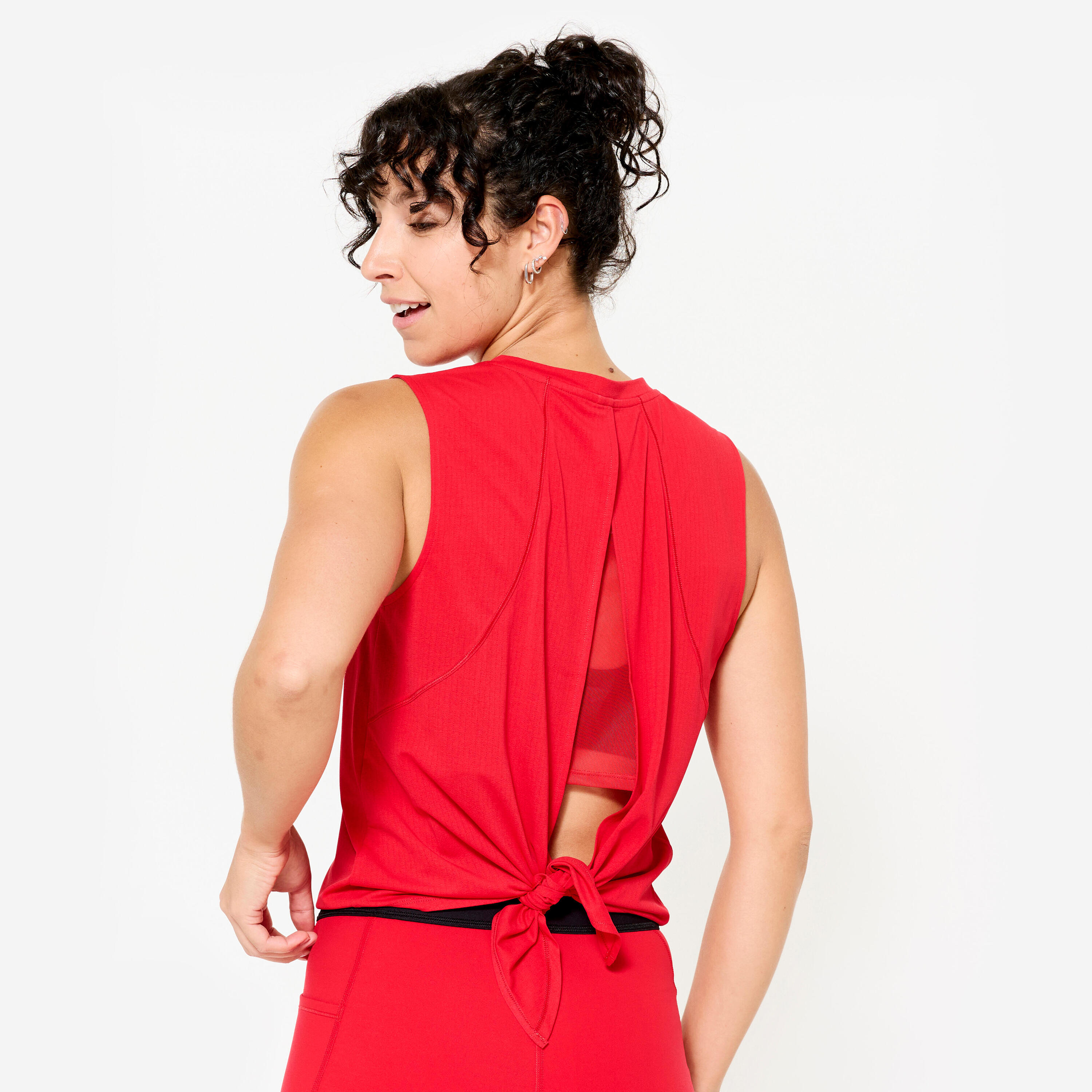 Women's fitness tank top, red 3/7