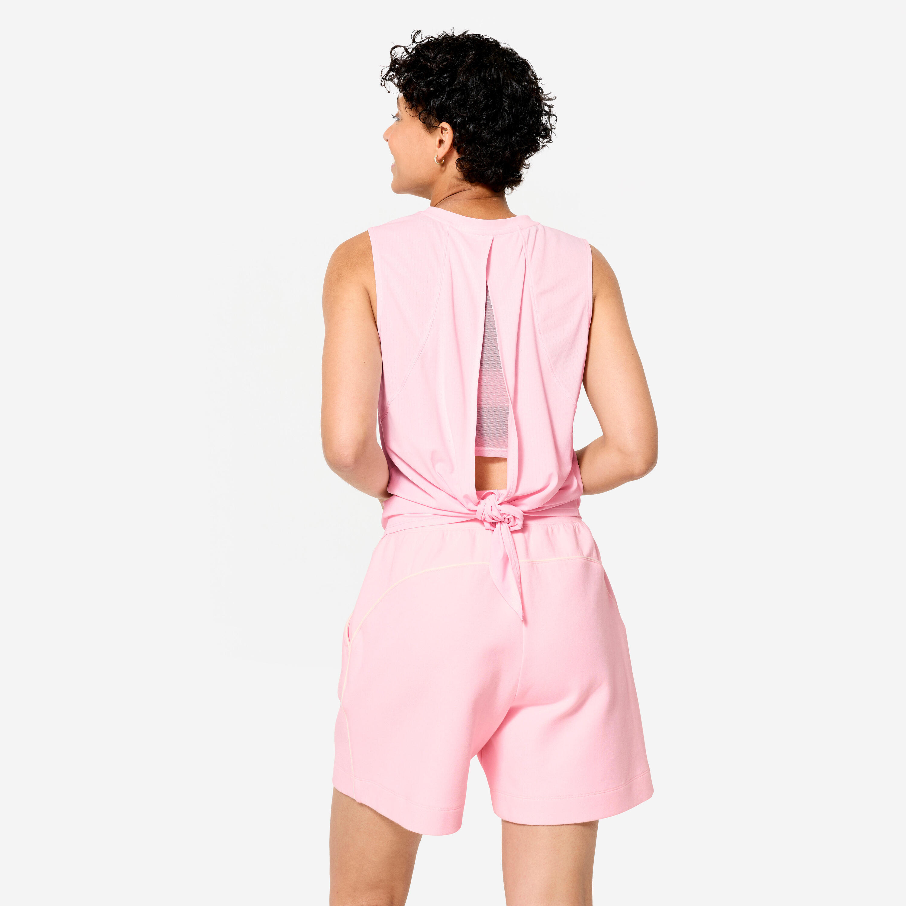 Camiseta sin Mangas Fitness Mujer Rosa 4/6