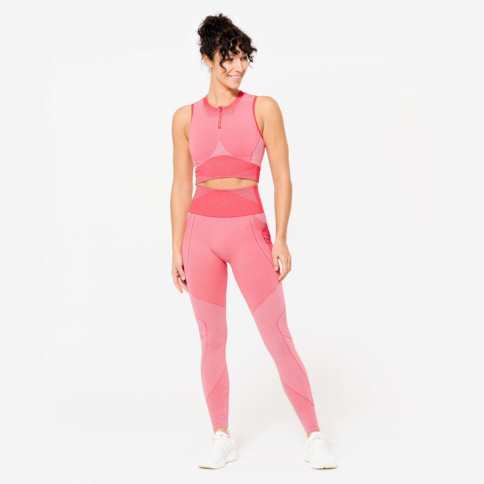Koszulka fitness damska Domyos crop bez rękawów