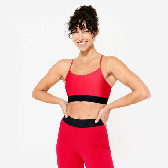 Reggiseno sportivo donna palestra traspirante sostegno leggero lilla