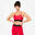 Brassière bretelles fines croisées maintien léger Femme, Rouge