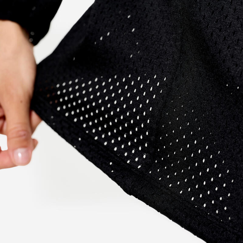 Veste de fitness légère matière perforée pour femme, noir