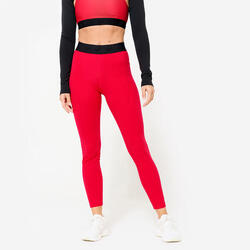Legging training ceinture élastiquée femme, rouge