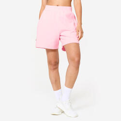 Short fitness ample, femme, bleu et blanc