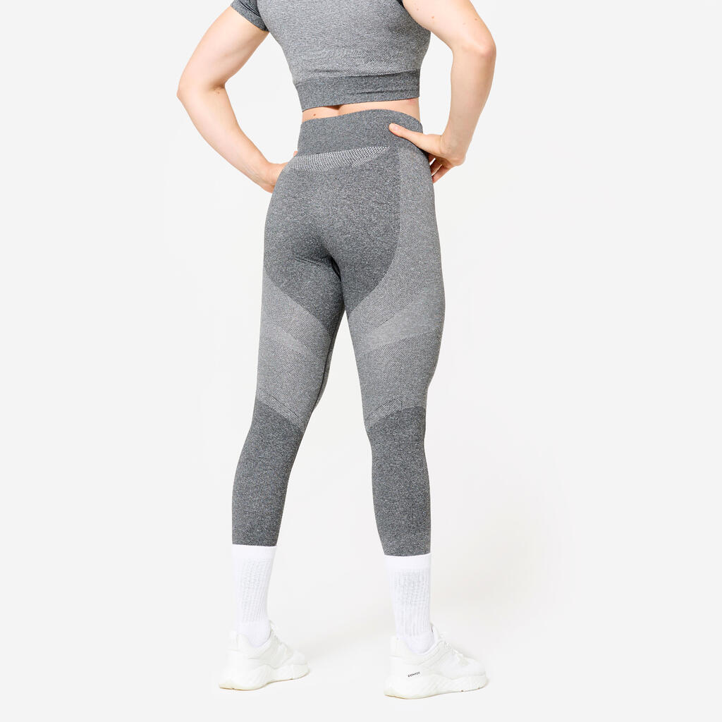 High-Waisted Seamless Fitness Leggings with Phone Pocket - Pink