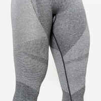 High-Waisted Seamless Fitness Leggings with Phone Pocket - Grey