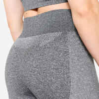 High-Waisted Seamless Fitness Leggings with Phone Pocket - Grey