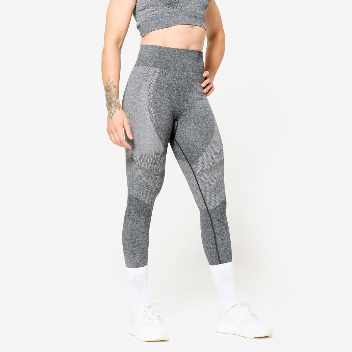Legging poche téléphone taille haute Fitness Seamless Gris