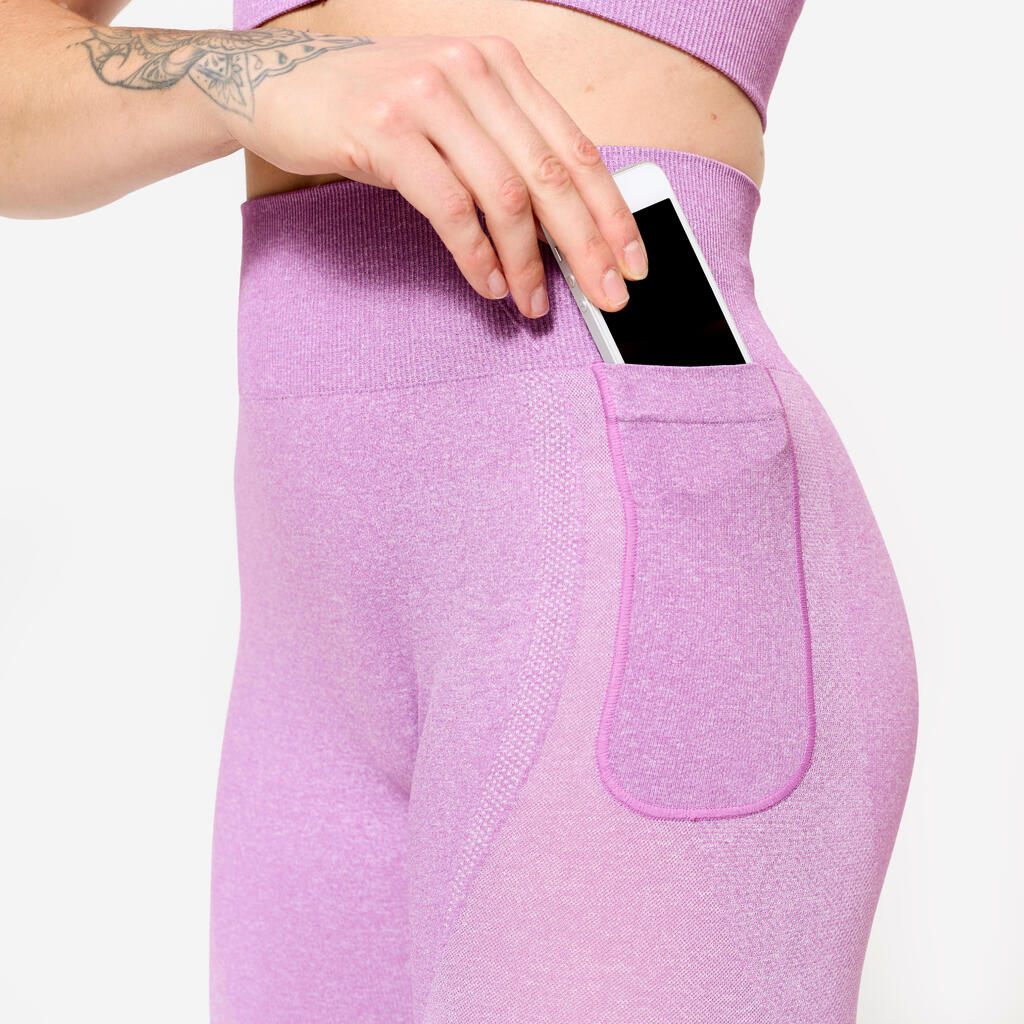 Legging poche téléphone taille haute Fitness Seamless Vert