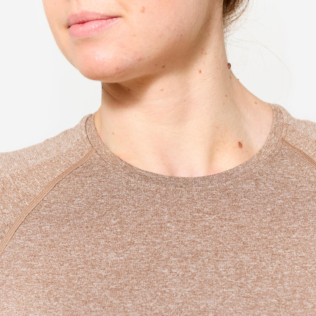 Seamless Fitness Cropped T-Shirt - Brown