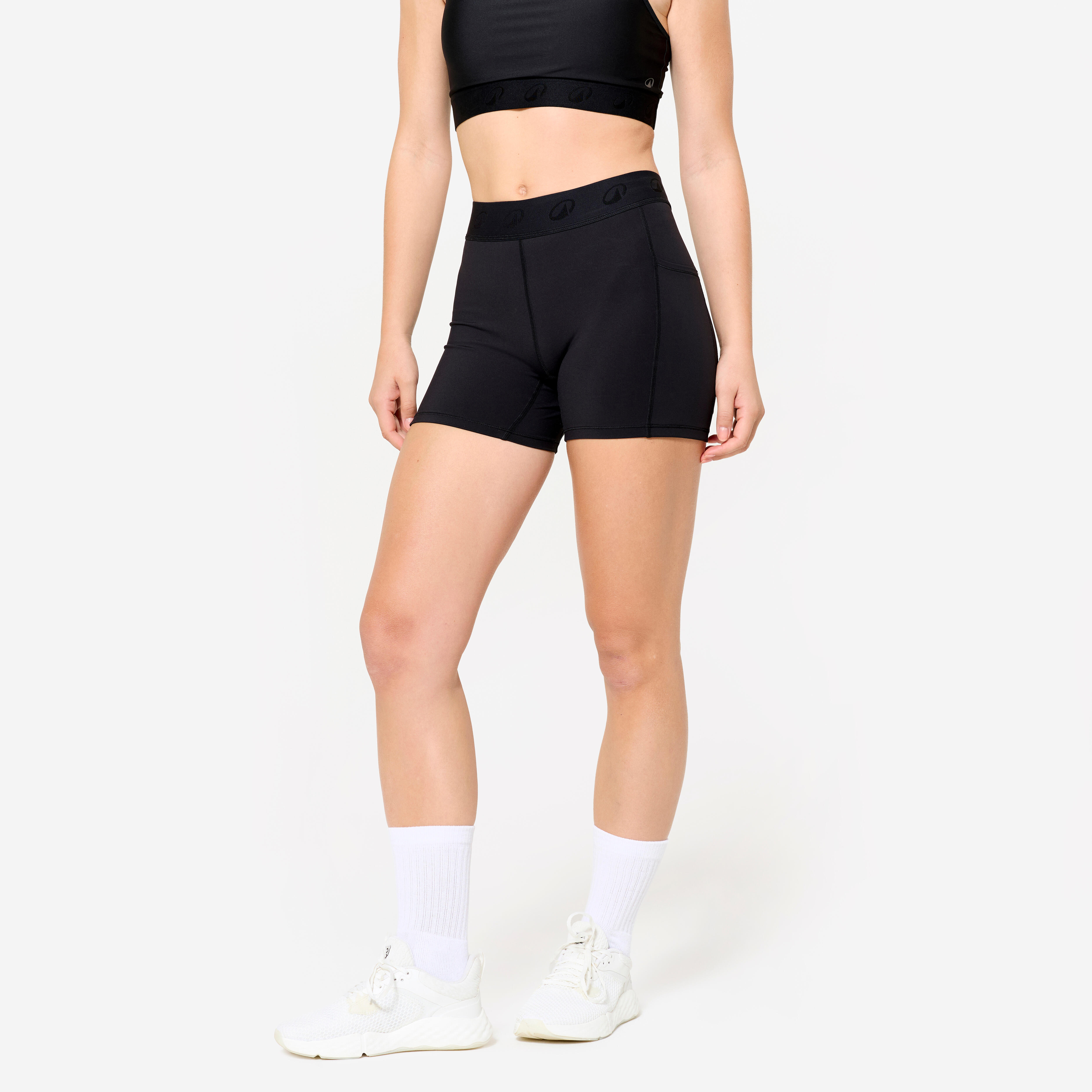 Fitness Training Shorts with Elasticated Waistband - Black