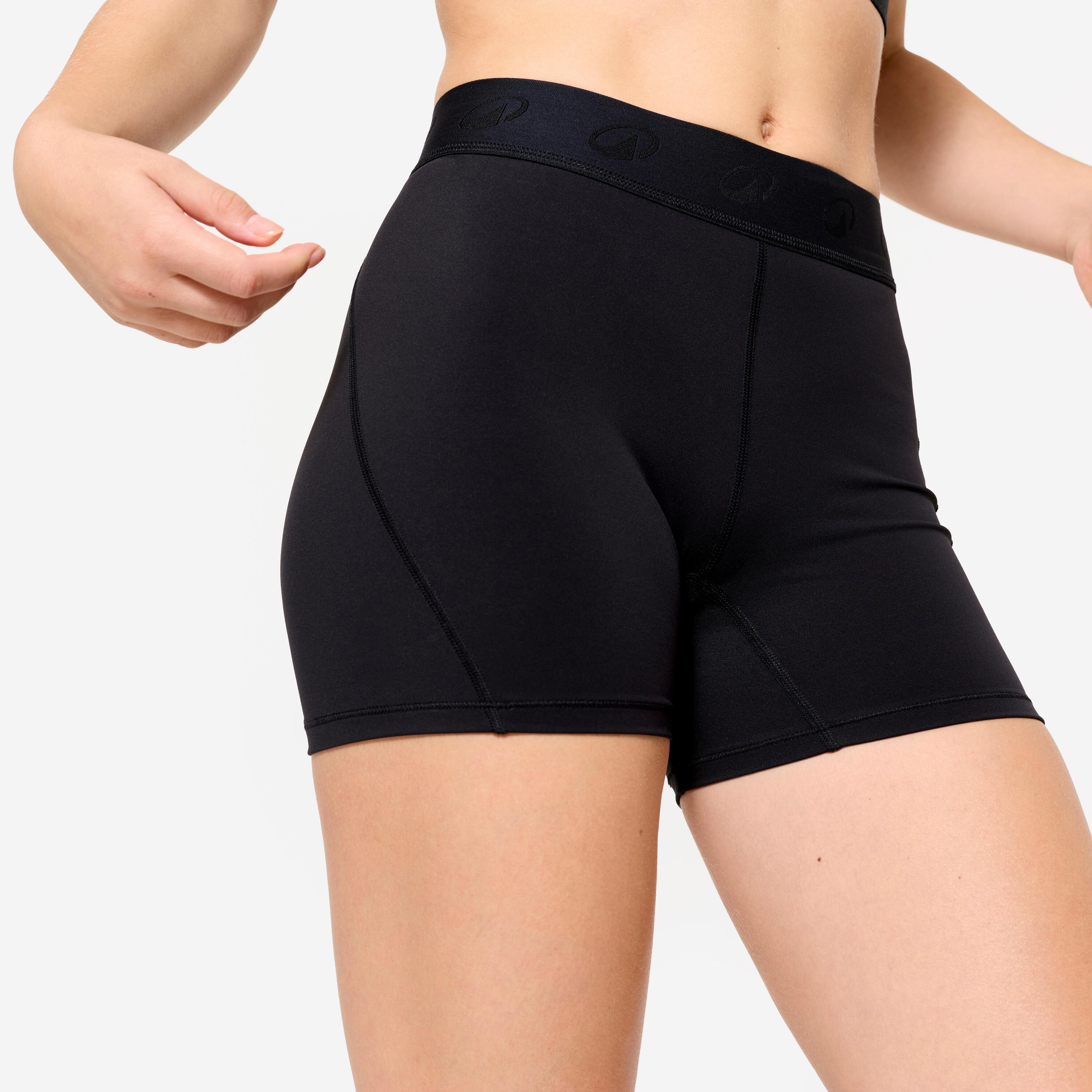 Pantalón Corto Fitness Training Negro Cintura Elástica 6/6