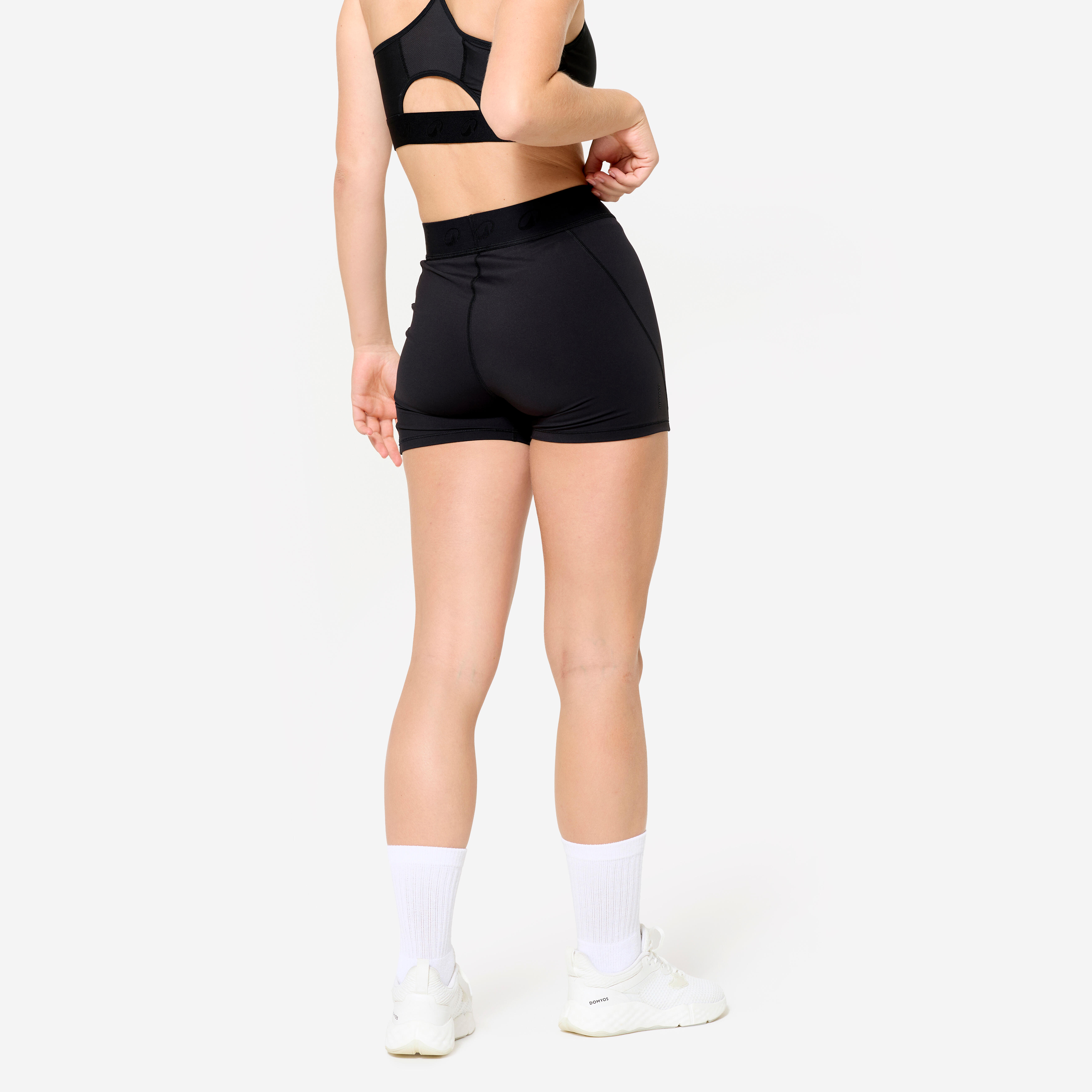 Short d'entraînement avec ceinture élastique et poche latérale femme - DOMYOS