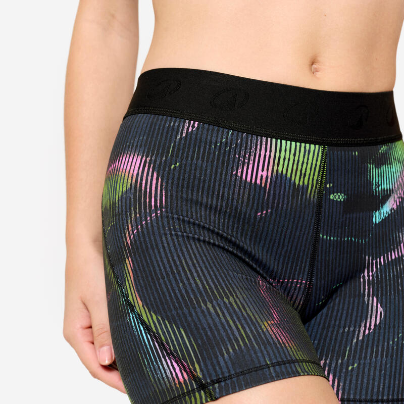 Short de fitness training avec ceinture élastiquée,  motifs colorés