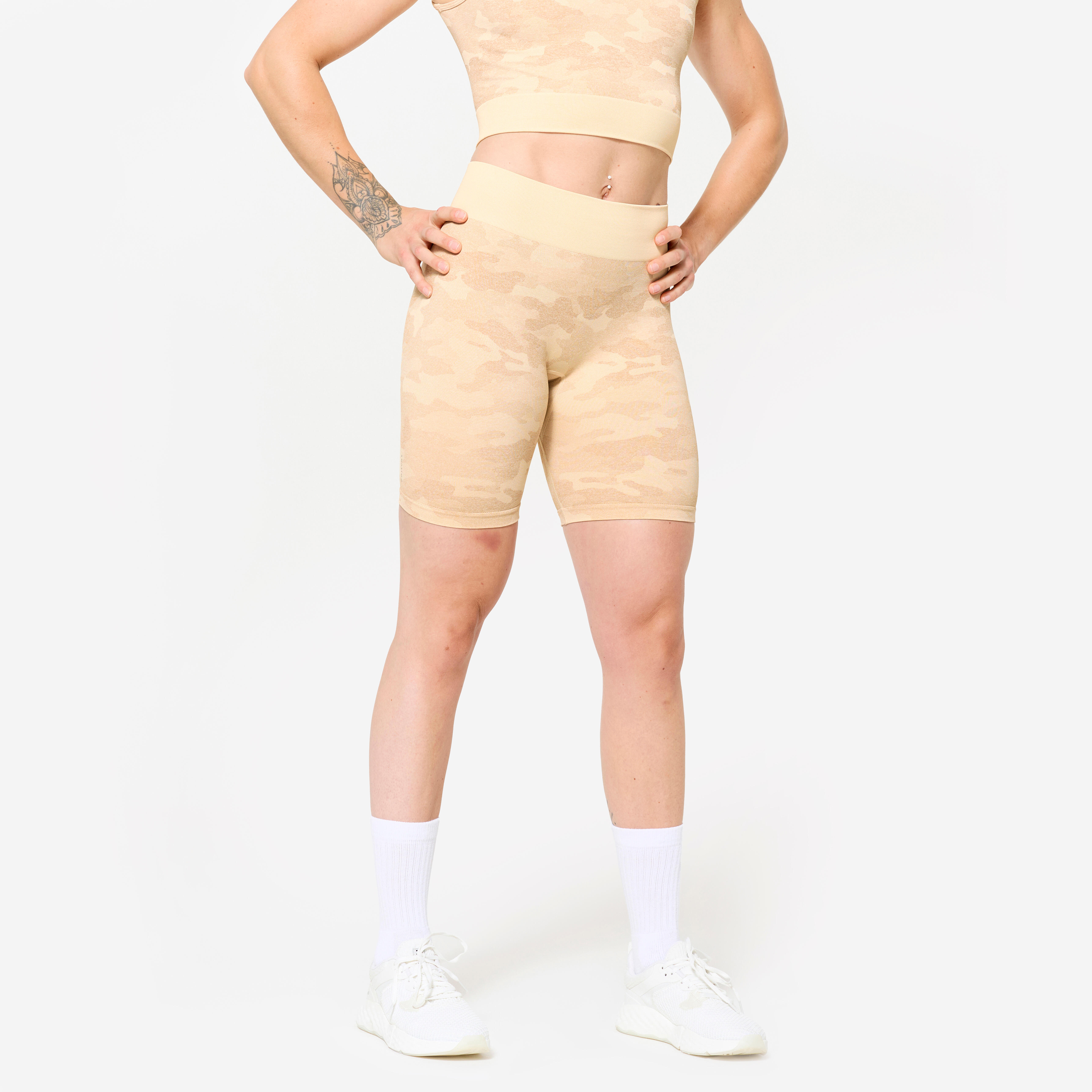 Short à taille haute avec camo femme, FST 900 - DOMYOS