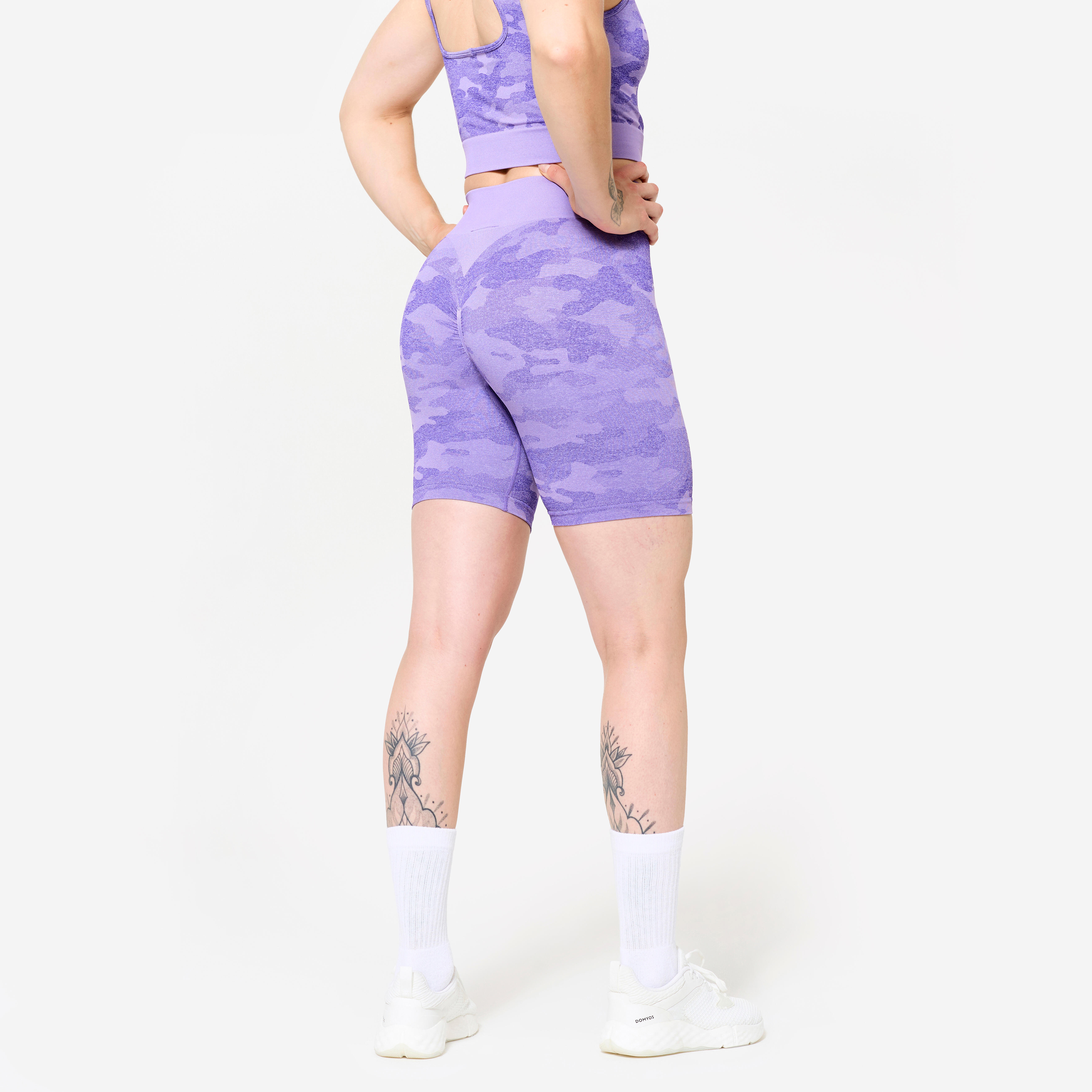 Short à taille haute avec camo femme, FST 900 - DOMYOS