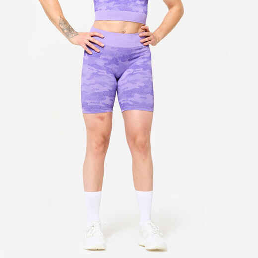 
      Shorts de fitness para Mujer estampado camuflaje morado
  