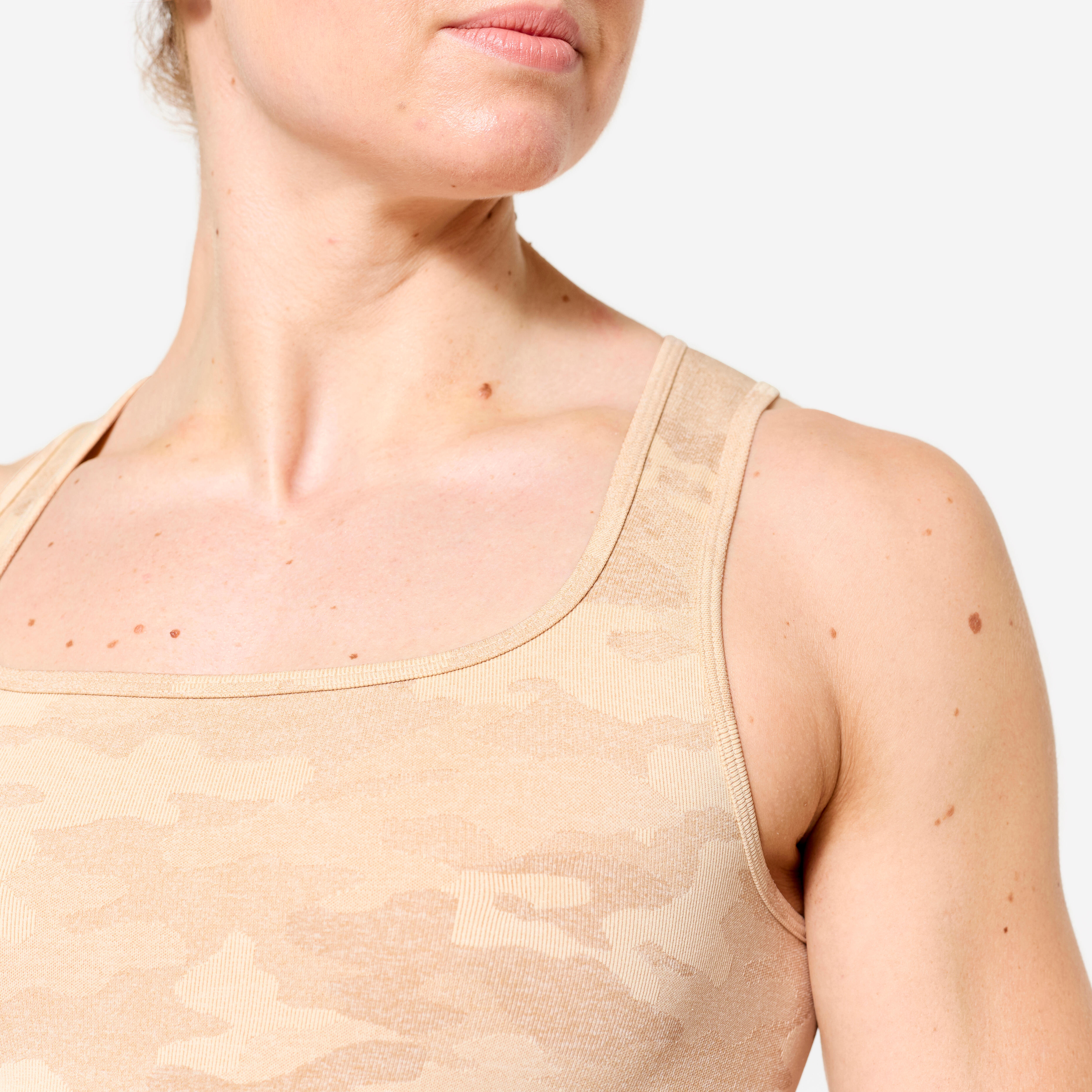 Women's Crop Top with Camo Print, FTA 900 - DOMYOS
