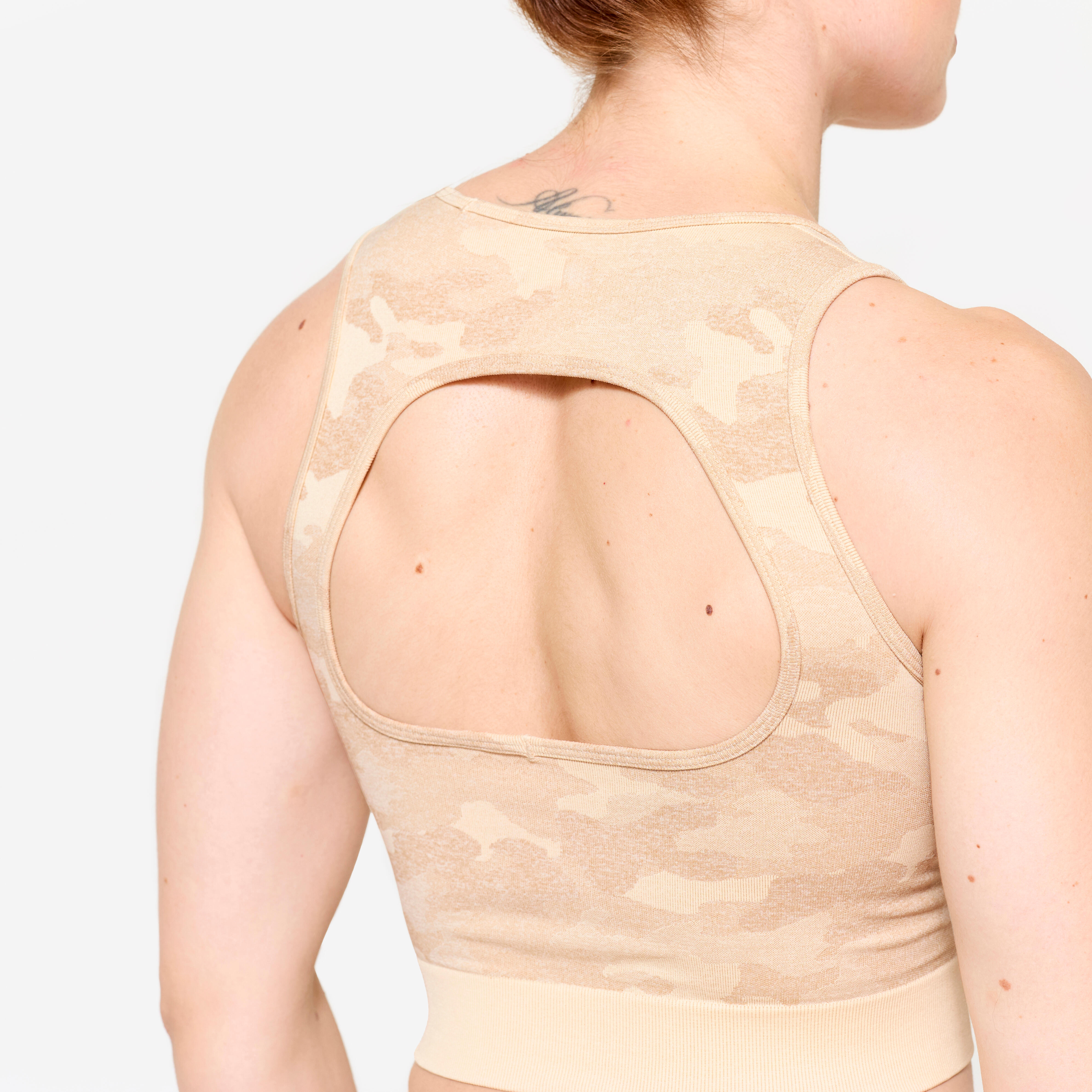 Women's Crop Top with Camo Print, FTA 900 - DOMYOS