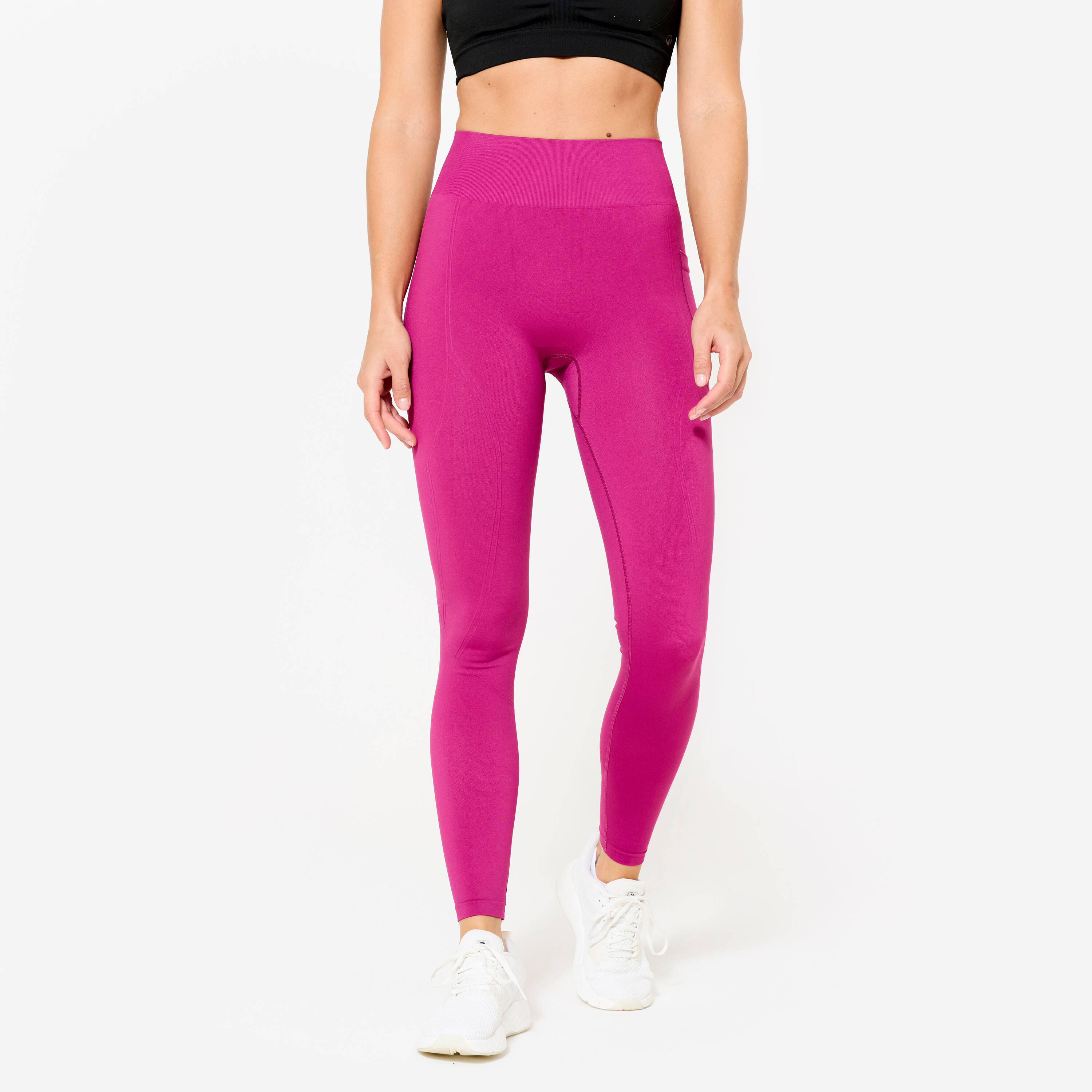 High Waist Gym Leggings with Pockets FTI 900 Push-Up - Magenta Purple -  1