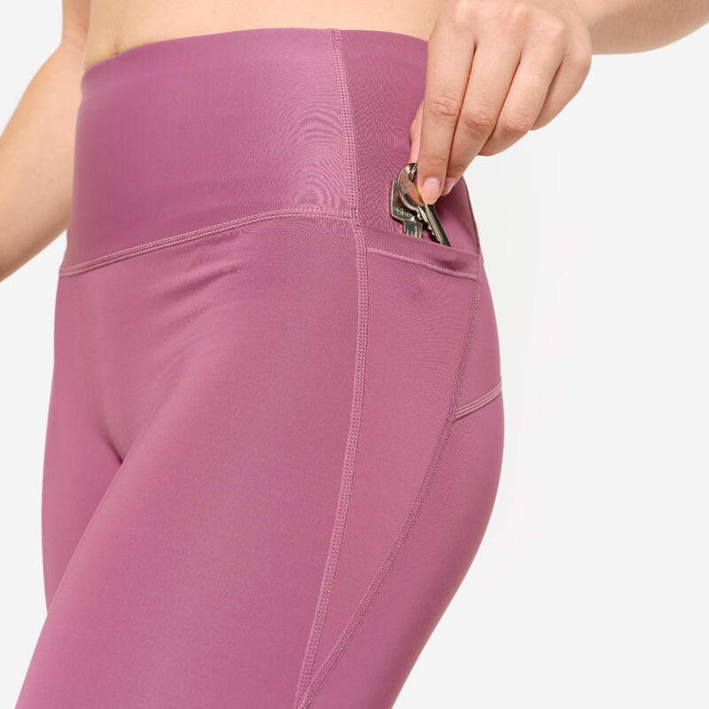 Legging de fitness taille haute femme, violet