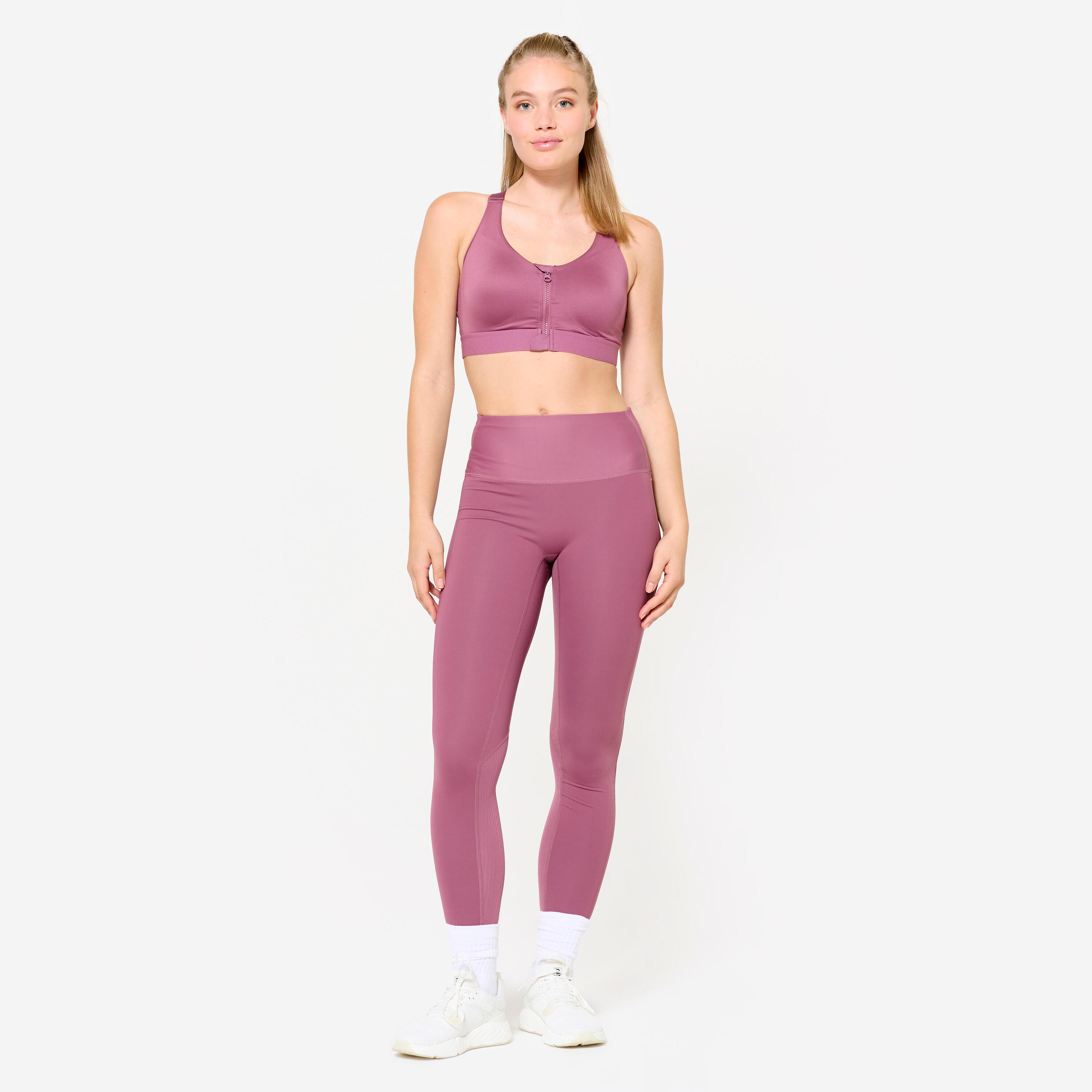 Women's High-Waisted Fitness Leggings - Purple 2/7