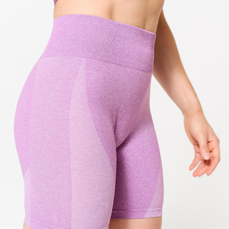 Short de fitness seamless et taille haute, rose