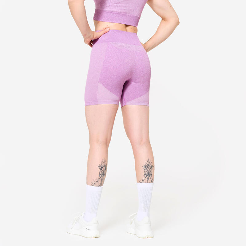 Short de fitness seamless et taille haute, rose