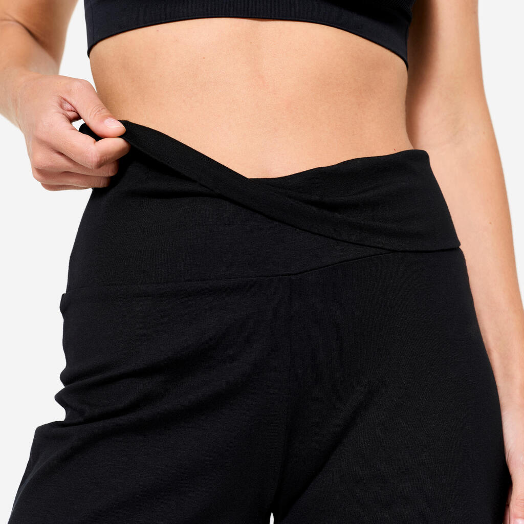Plave ženske kapri pantalone visokog struka za jogu