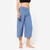 Corsaire de yoga coton taille haute femme, bleu comète
